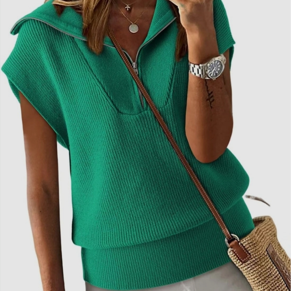 Green Sleeveless Sweater Womens Size Medium New With Tags green